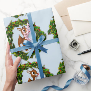 Cute Baby Deer Christmas Geschenkpapier
