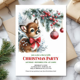 Cute baby deer Christmas kids invitation printable Einladung