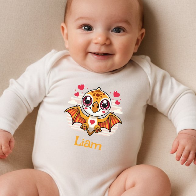 Cute Baby Dino Bodysuit – Personalized Name Gift Strampler (Von Creator hochgeladen)