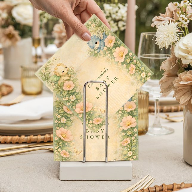 Cute Baby Dragon Fairytale Baby Shower Serviette (Von Creator hochgeladen)