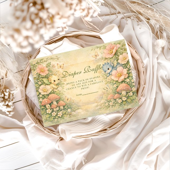 Cute Baby Dragon Fairytale Diapper Raffle Begleitkarte (Von Creator hochgeladen)