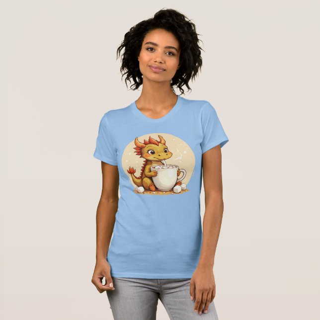 Cute Baby Dragon Hot Chocolate Kids Kawaii Cozy De T-Shirt (Vorne ganz)