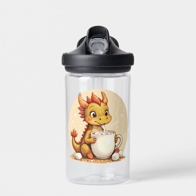 Cute Baby Dragon Hot Chocolate Kids Kawaii Cozy De Trinkflasche (Vorne)
