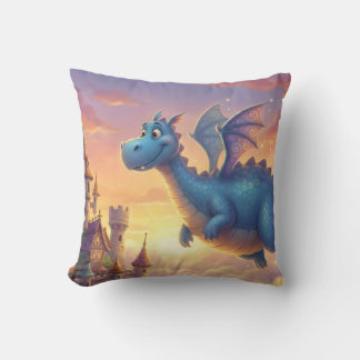 Cute Baby Dragon Nursery Throw Pillow Kissen