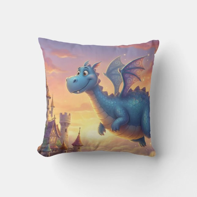 Cute Baby Dragon Nursery Throw Pillow Kissen (Vorderseite)