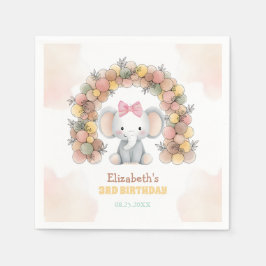 Cute Baby Elephant Balloon Arch Birthday  Serviette