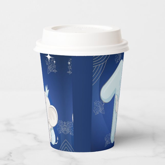 Cute Baby Elephant First Birthday Pappbecher (Links)