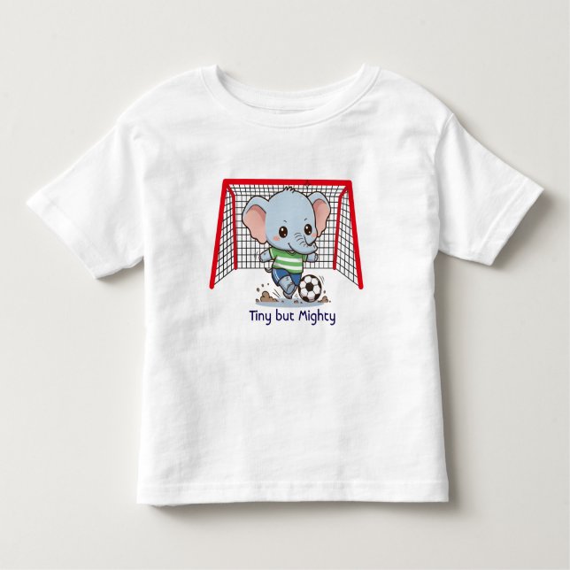 Cute Baby Elephant Playing Soccer  Kleinkind T-shirt (Vorderseite)
