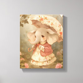 Cute Baby Elephant - Watercolor Nursery Poster Leinwanddruck