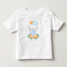 Cute Baby Elephant with orange flowers Kleinkind T-shirt