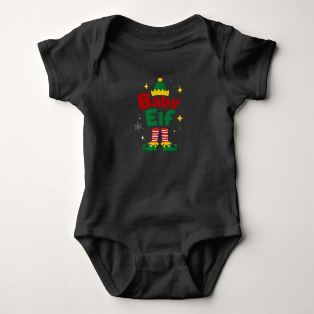 Cute Baby Elf Bodysuit – Matching Family Christmas Strampler (Vorderseite)
