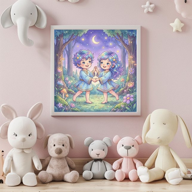 Cute Baby Gemini Zodiac Wall Art Poster (Von Creator hochgeladen)