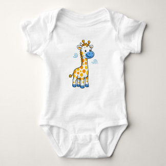 Cute Baby Giraffe Cartoon Illustration Baby Strampler