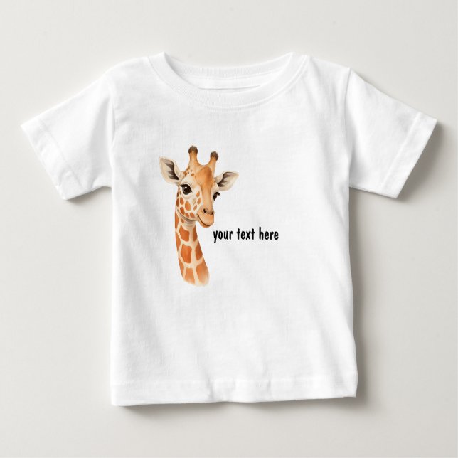 Cute Baby Giraffe Personalized Baby T-Shirt (Vorderseite)