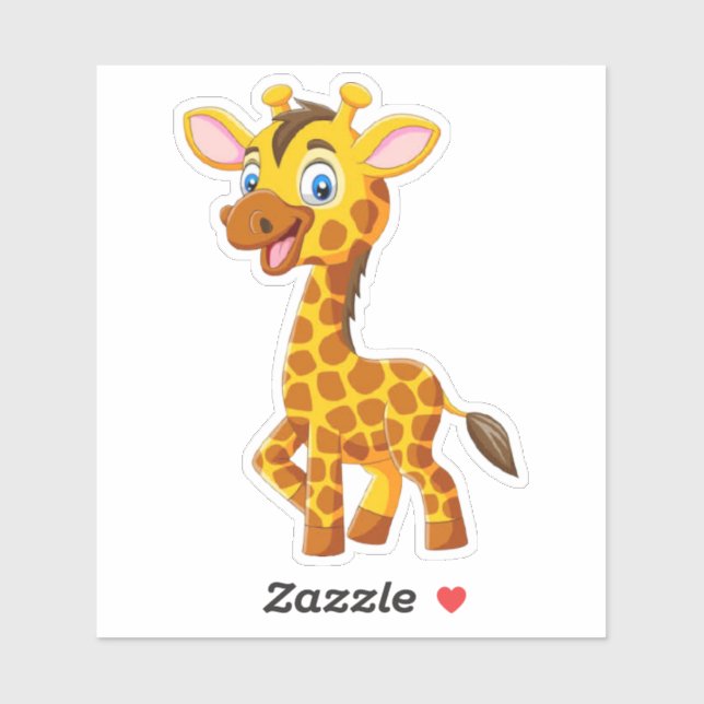 Cute Baby Giraffe Smiling Cartoon-35280 Aufkleber (Blatt)