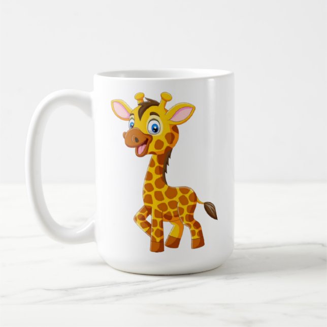 Cute Baby Giraffe Smiling Cartoon-35280 Kaffeetasse (Links)