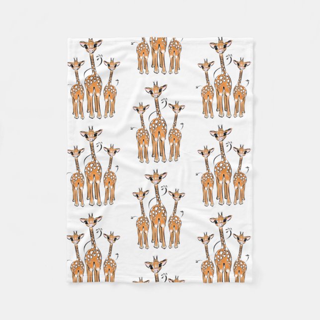 Cute Baby Giraffes, safari animals Fleecedecke (Vorderseite)