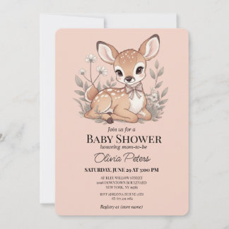 Cute Baby Girl Baby Shower Invitation Einladung
