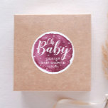 Cute Baby Girl Blush Watercolor and White Stars Runder Aufkleber<br><div class="desc">Baby-pink blush watercolor bloom and white stars illustration baby girl shower stickers</div>