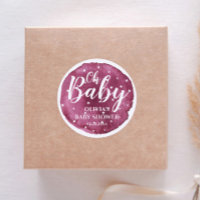 Cute Baby Girl Blush Watercolor and White Stars