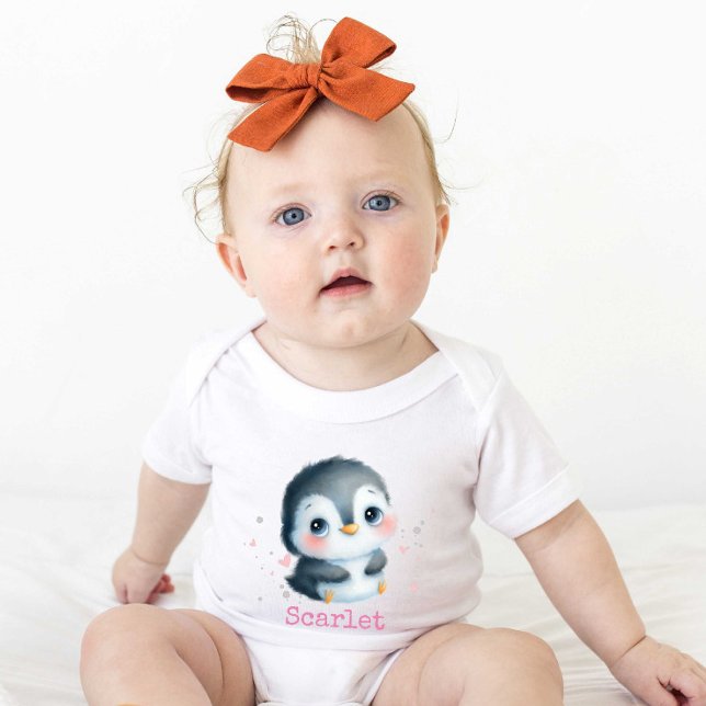 Cute Baby Girl Penguin Christmas birthday Strampler (Von Creator hochgeladen)