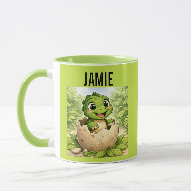 Cute Baby Hatchling Dinosaur Tasse (Links)