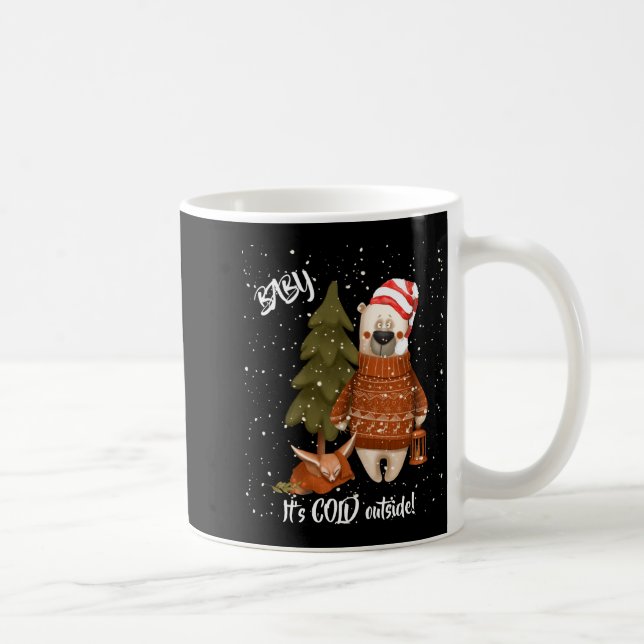 Cute Baby Its Cold Outside Bear And Fox T Shirt  Kaffeetasse (Rechts)