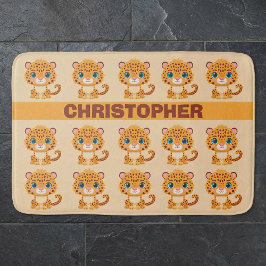 Cute Baby Leopard Safari Animal Kids Badematte