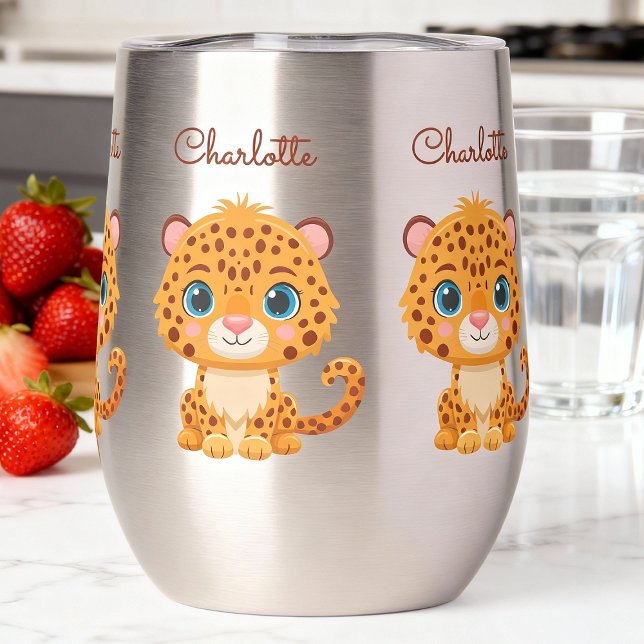 Cute Baby Leopard Safari Animal Kids Water Tumbler (Von Creator hochgeladen)