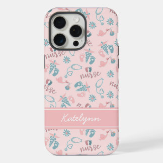 Cute Baby Nurse Phone Case | Personalized Name iPhone 15 Pro Max Hülle