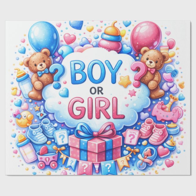 Cute Baby Pattern Wrapping Paper Geschenkpapier (Flach)