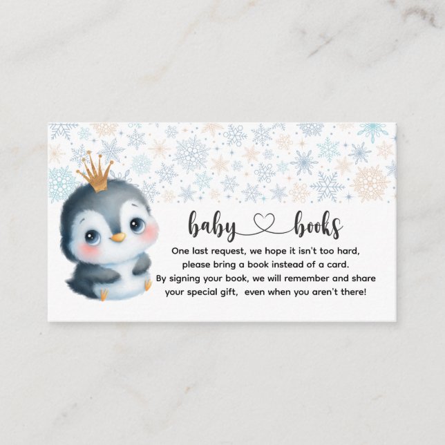 Cute Baby Penguin Book request Begleitkarte (Vorderseite)