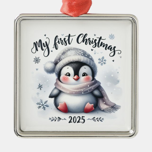 CUTE BABY PENGUIN FOR MY FIRST CHRISTMAS ORNAMENT AUS METALL (Vorne)