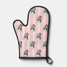Cute Baby Penguin Wearing Santa Hat Christmas Ofenhandschuh