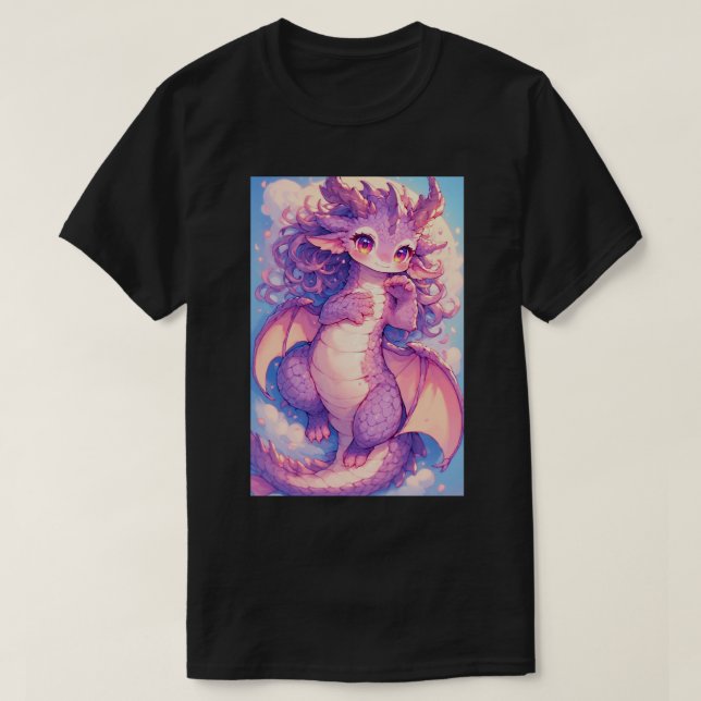 Cute Baby Rave Dragon Anime Kawaii Art 02 T-Shirt (Design vorne)