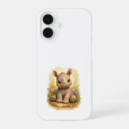 Cute Baby Rhino iPhone 16 Case Kawaii Hülle
