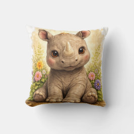 Cute Baby Rhino Kawaii Animal Nursery Gift Pillow Kissen