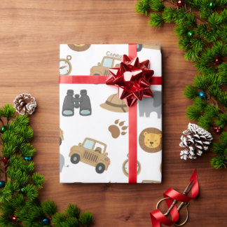 Cute Baby Safari Animals Pattern Wrapping Paper Geschenkpapier