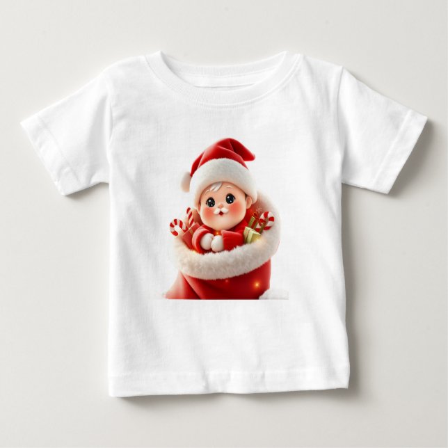 Cute Baby Santa – Adorable Kawaii Christmas Gift T-shirt (Vorderseite)
