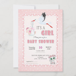 Cute Baby Shower Invitation - it is a girl! Einladung