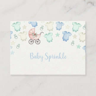 Cute Baby Shower Invitation Pastel Baby Clothes Begleitkarte