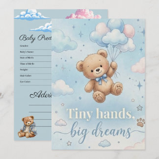 Cute Baby shower invitation with prediction game Karte