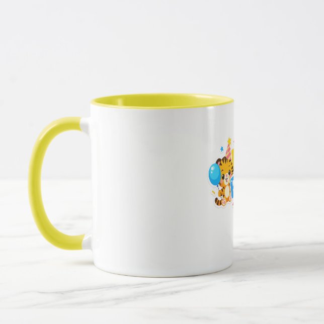 Cute Baby Tiger Happy Birthday Coffee Mug Tasse (Links)