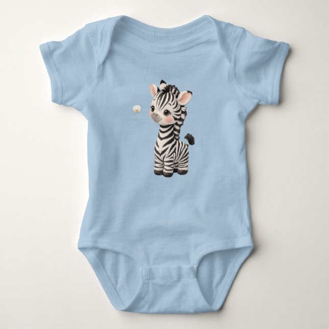 Cute Baby Zebra Bodysuit – Kawaii Safari Animal Ba Strampler (Vorderseite)