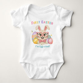 Cute Baby's First Easter Egg-cited Bunny Baby Strampler