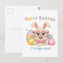 Cute Baby's First Easter Egg-cited Bunny Postkarte