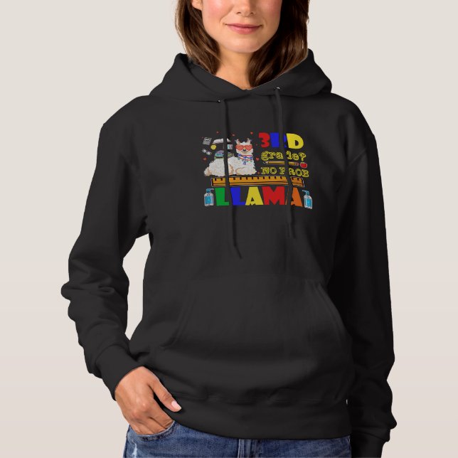Cute Back To School 3rd Grade No Prob Llama Teache Hoodie (Vorderseite)