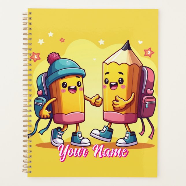 Cute Back to School Cartoon Planer (Vorderseite)