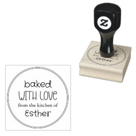 Cute Baked With Love Gummistempel