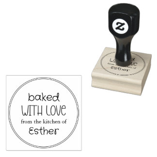 Cute Baked With Love Gummistempel